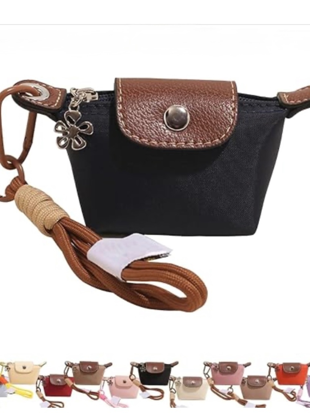 Mini Nylon Dumpling Bag Detachable Nylon Wrist Strap Coin Purse Mini Wristlet